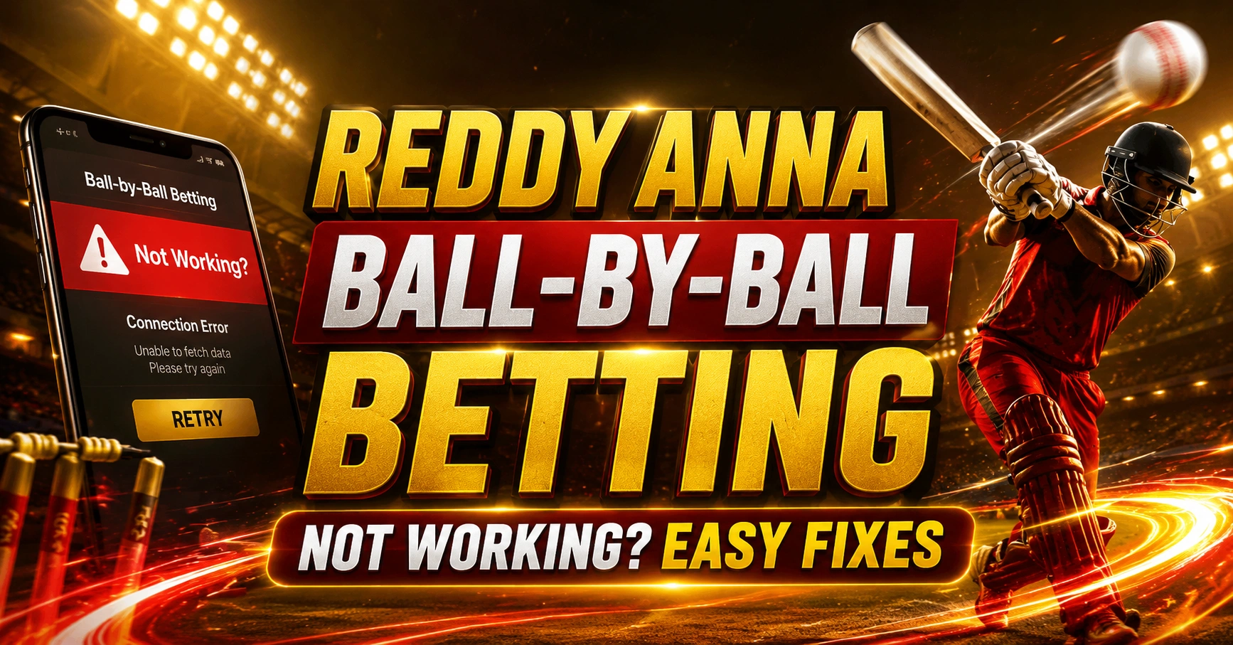 Read more about the article Reddy Anna Ball-by-Ball Betting Not Working? Easy Fixes
