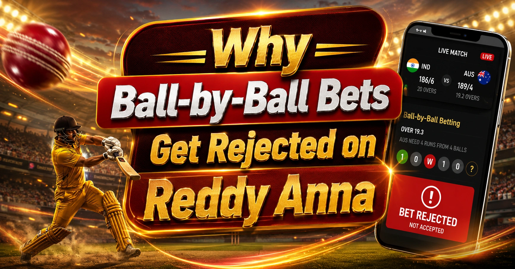Read more about the article Why Ball-by-Ball Bets Get Rejected on Reddy Anna