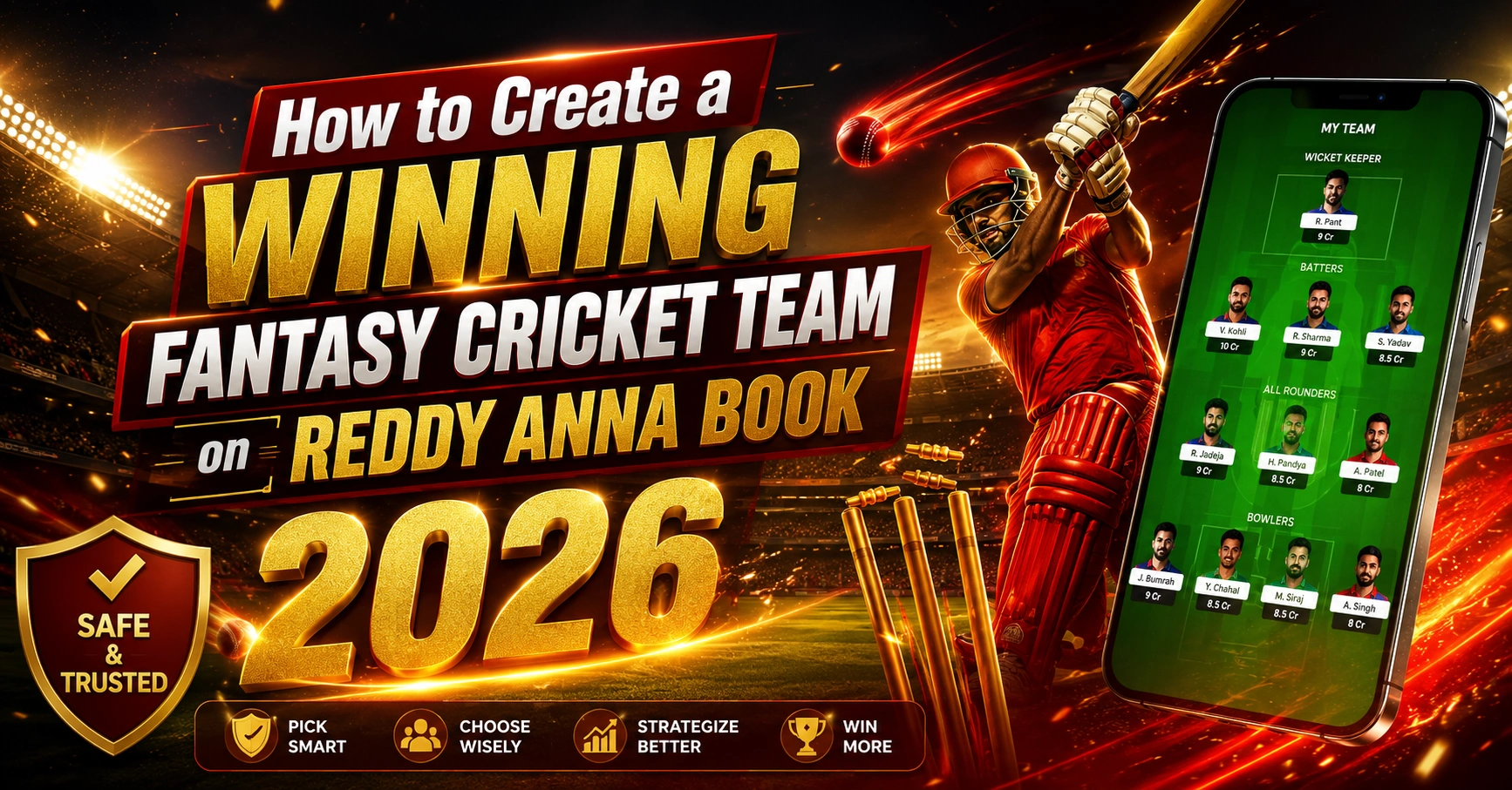 Read more about the article How to Create a Winning Fantasy Cricket Team on Reddy Anna Book