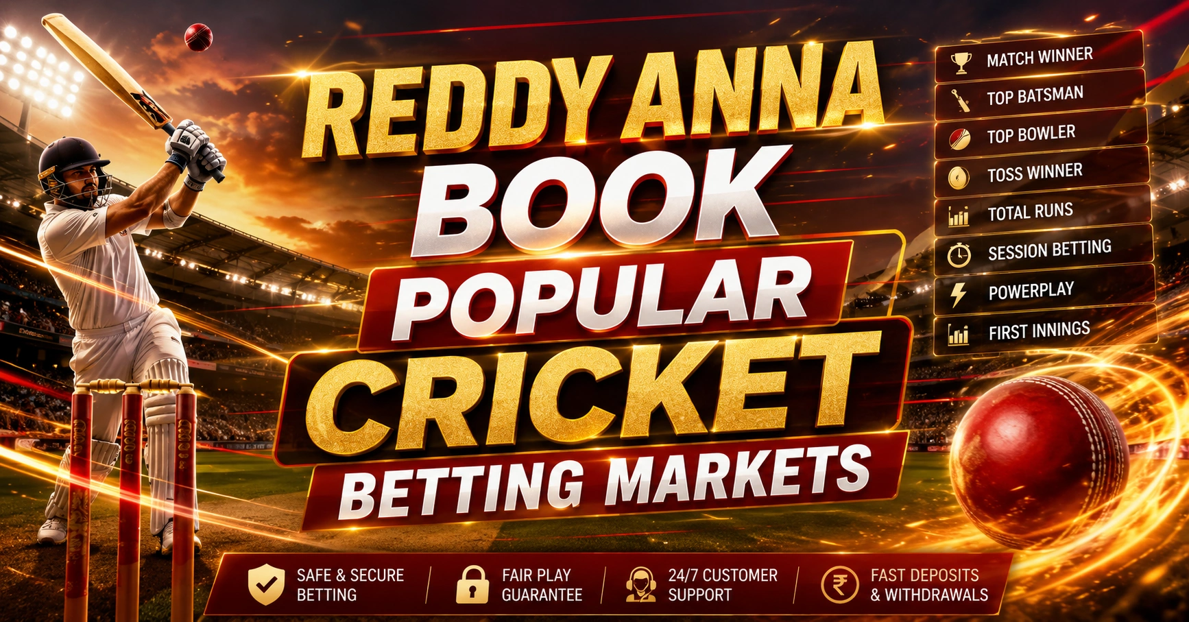 Read more about the article Reddy Anna Book Popular Cricket Betting Markets
